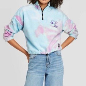 Peanuts Tie Dye Snoopy Fleece Sweater Pullover XL